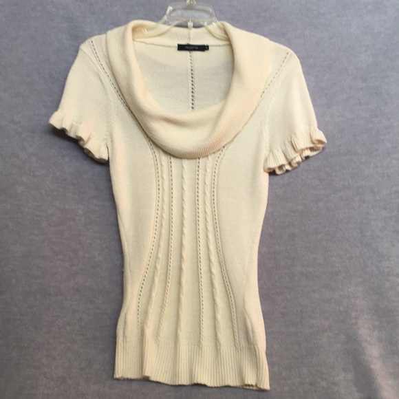 Arden B Scoop Neck w/ Cowl Wool Blend Short Sleeve Sweater - Picture 1 of 12